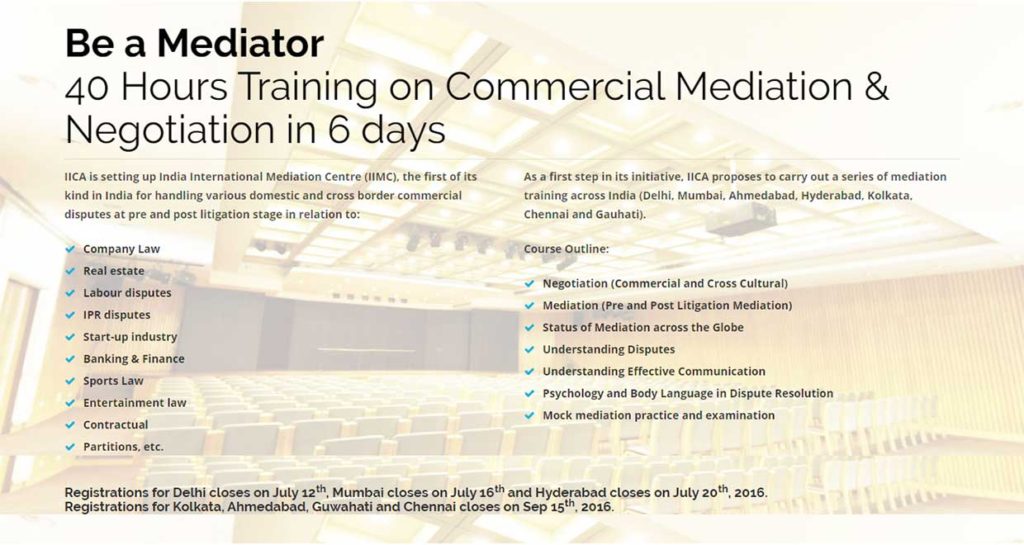 Indian Institute of Corporate Affairs, Mediation Project